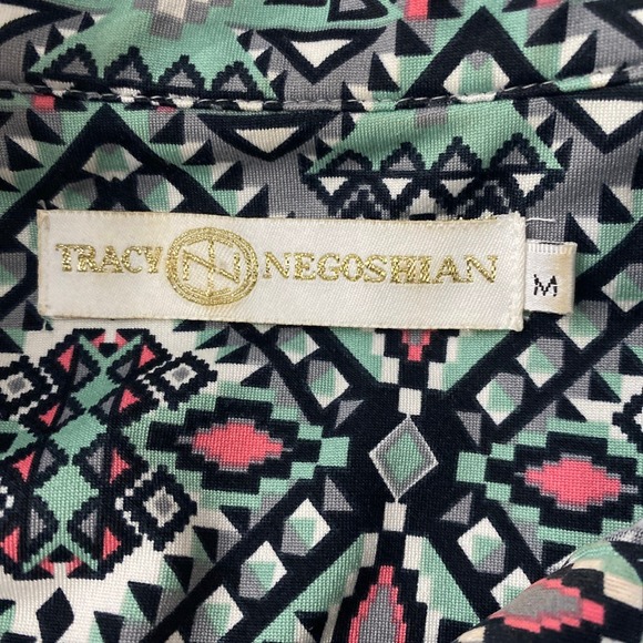 Tracy Negoshian geometric pattern Dress women sz M - Picture 6 of 8